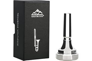 EASTROCK Trombone Mouthpiece,Silver Plated Trombone Mouthpiece Large Shank 4AL, Trombone Instrument Accessories Vacuum Packed