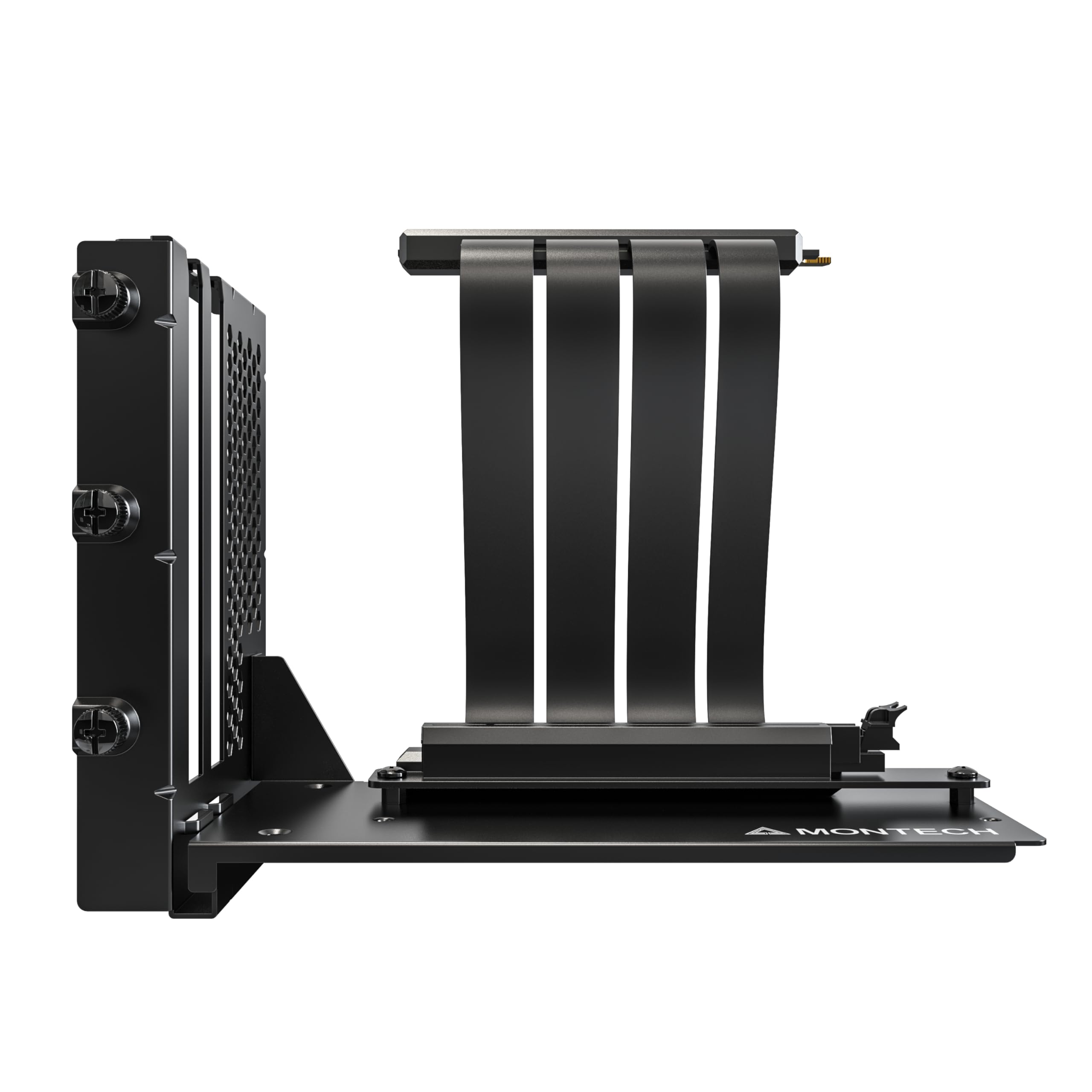 VGM 2 Vertical GPU Mounting Kit, High-Speed PCIE 4.0 x 16 Riser Cable, 244mm Flexible Extender Card with 90-Degree Extension Port, Only Support 7 PCIe Slots Full-Break, 3 Slots GPU Holder - Black