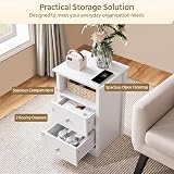 Yaheetech Bedside Table White 2 Drawers Open Shelf 40x35x60 cm MDF view 5