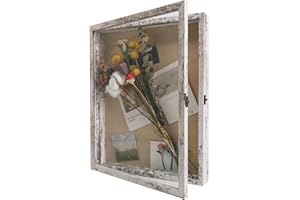 GraduatePro Shadow Box Frame 13x16 Linen Showcase, Glass Window Door with Zipper, Photo Frame, Wedding Bouquet, Memorabilia, 