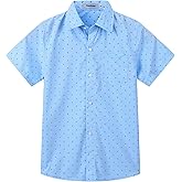 Aimehonpe Kids Boys Short Sleeve Patterned Dress Shirt Button Down Comfort Flex Shirts Spring Summer Outfits