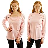 Inspired Comforts Women's Chemo Port Access Long Sleeve Shirt with Dual Zip Access