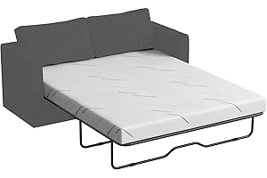 5 Inch Gel Memory Foam Sofa Mattress Topper - Medium Firm Foam Mattress Cushion for Sofa Beds, RVs, Guest Rooms, White (5 inc