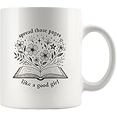 Panvola Spread Those Pages Like A Good Girl Book Lover Gift For Woman Reader Librarian Mug Bookworm Bibliophile Novelty Drinkware Coffee Ceramic Cup 11 oz White