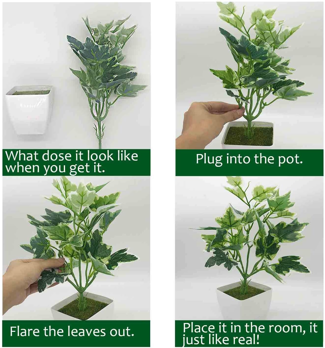 YOLETO Fake Plants in Pots for Home Decor, 2Pack Faux Plants Artificial Greenery Plants for House, Bathroom Decorations (Magnolia Denudata Leave+Palm Monstera Leave): Furniture & Decor
