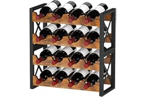 Homeiju 2-in-1 Wine Rack Countertop, Small Wine Rack Organizer Holder, Wooden Wine Rack Inserts for Cabinet, Stackable Wine Rack for Kitchen,Home Bar