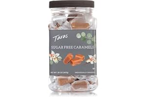 Taras Gourmet Sugar Free Caramels | All Natural Candy | Creamy & Individually Wrapped with Real Butter (20 oz)