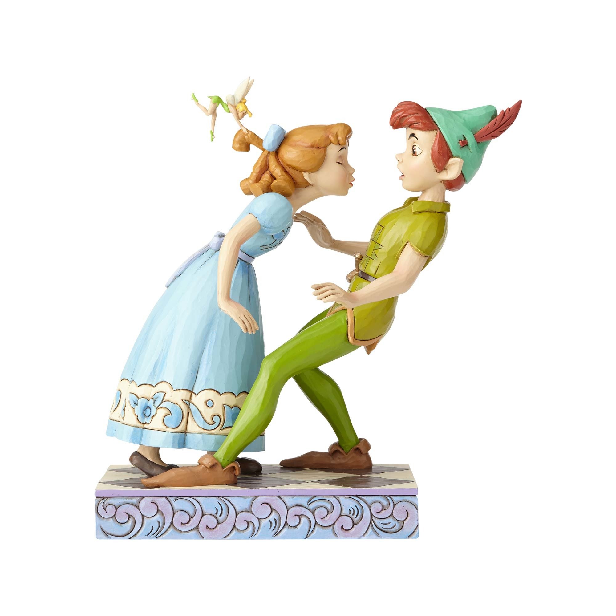 Disney Traditions An Unexpected Kiss Peter Pan and Wendy Figurine, Resin, Multi-Colour, 17 x 11 x 19 cm 4059725