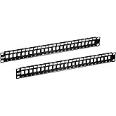 TRENDnet 24-Port Blank Keystone 1U Patch Panels, TC-KP24/2 | 1U 19" Metal Rackmount Housing, Recommended with TC-K25C6 &amp; TC-K50C6 Cat6 Keystone Jacks (Sold Separately), NDAA Compliant