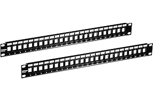 TRENDnet 24-Port Blank Keystone 1U Patch Panels, TC-KP24/2, 1U 19" Metal Rackmount Housing, Recommended with TC-K25C6 & TC-K50C6 Cat6 Keystone Jacks (Sold Separately), NDAA Compliant, Black
