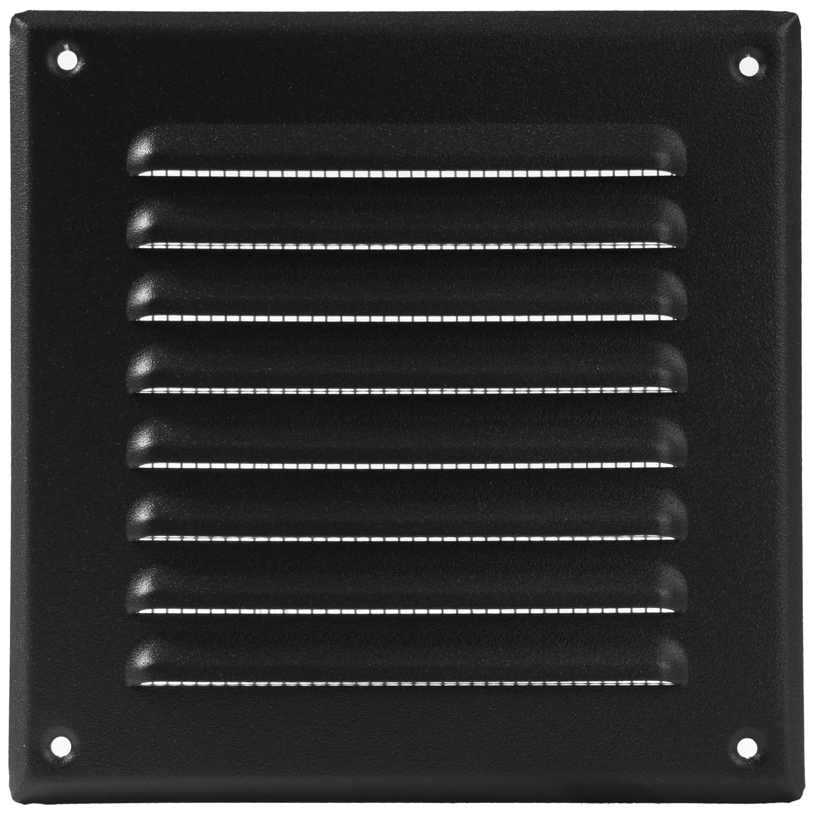 Vent Systems 165 x 165 mm / 6.50" x 6.50" Inch - Black Metal Vent Cover - Square Soffit Air Vent Louver - Grille Cover - Built-in Insect Screen - HVAC Vents for Bathroom, Home Office, Kitchen — image 1
