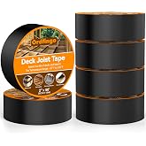 Ordfingo Joist Tape for Decking 2'' X 50'- 6 Rolls, Waterproof Butyl Tapes | 2 Inch Deck Tape Weather Resistance, Anti-Corrosion, Self-Adhesive Flashing Decking Tape for Wood Joists Decks Beams