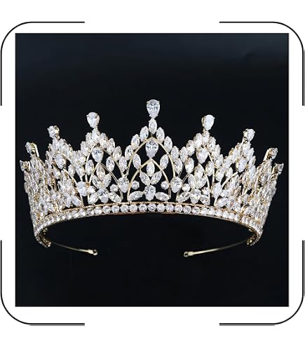 Amazon.com: Jorsnovs Luxury Cubic Zirconia Tall Wedding Crowns for