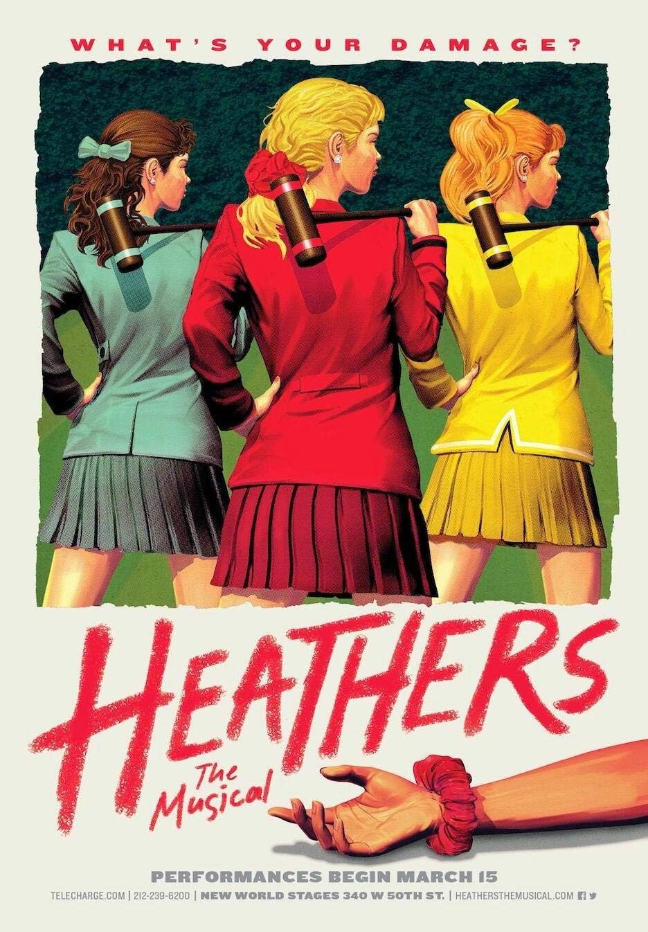 Kopoo Heathers 1 Poster Broadway Musical Promo Whats Your Damage, 12" x 18" (297 x 450 mm)