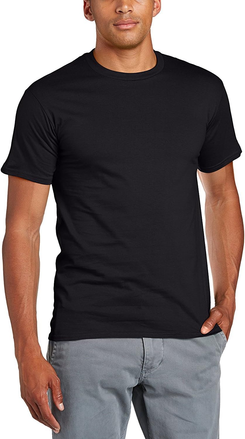UR SPROT TECH Men's Heavy Cotton Workwear Comfort Soft Short Sleeve Basic T-Shirt(L, Black)