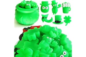 FUNNYB&G St. Patrick's Day Squishies Toys for Kids - 24pcs Kawaii Mochi Squishy Party Favor Toys Stress Relief Anxiety Squeeze Toys Gifts for Boys Girls