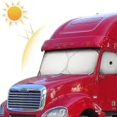 Semi-Truck Sun Shade for Windshield and Side Window | Sunshade Maximum Coverage Windshields for Truck - Block UV Sun Heat Rays - Best for Semi, Commercial &amp; Big Rig Truck, RV（Side Windows Suction Cup）