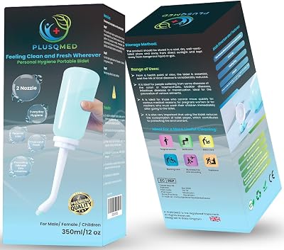 PLUSQMED Portable Bidet 350ml Postpartum Perineal Wash Bottle Upside Down