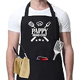 AcevedoDesign Pappy Head Chef Apron - Father's Day Gift - Birthday Gifts For Dad - Pappy Apron - Men's Apron - Head Chef Apron - Kitchen Apron For Pappy - Cooking Apron With Pocket - Baker Gift