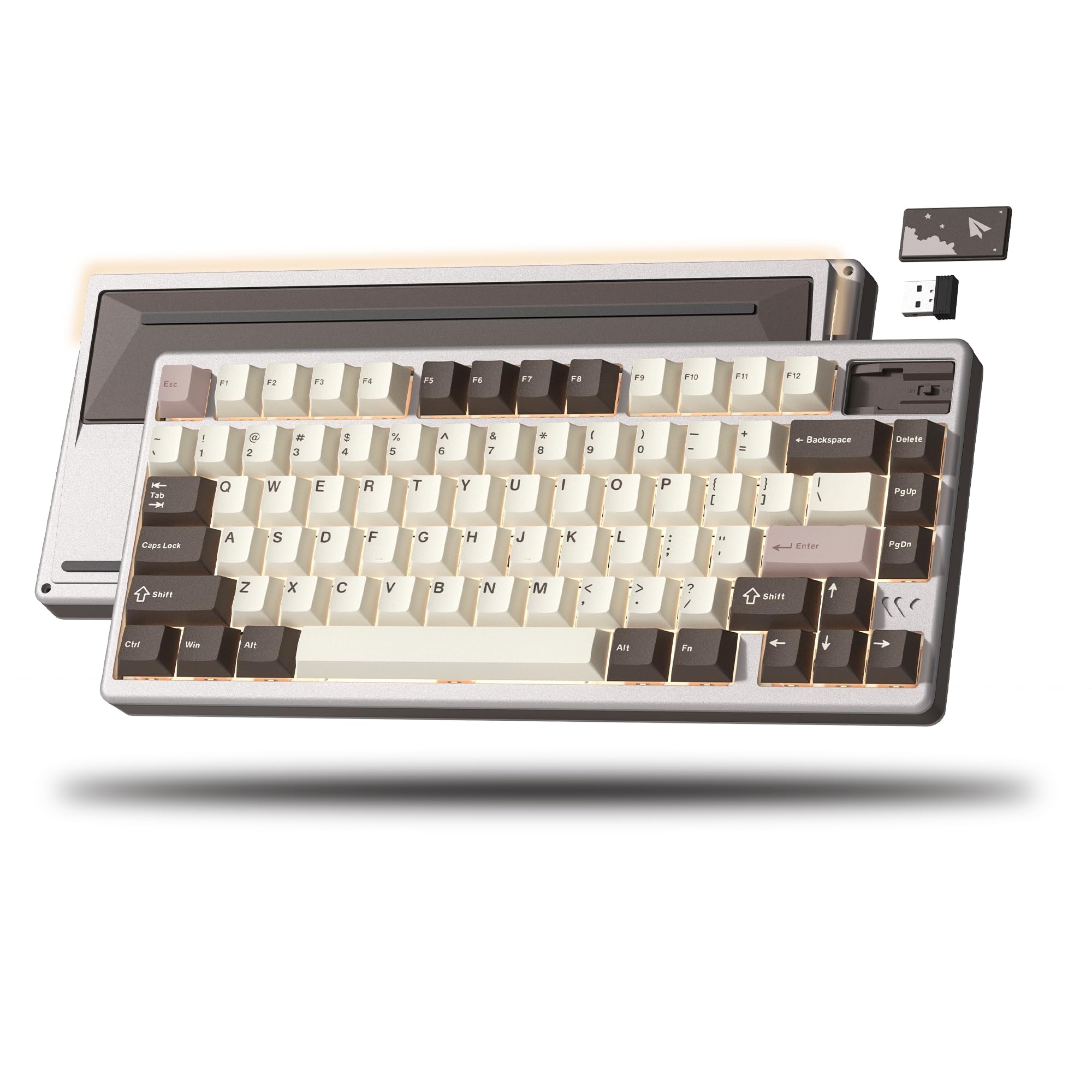 Photo 1 of Womier 75% Wireless Mechanical Keyboard, Creamy Keyboard Gaming QMK/VIA, CNC Aluminum with 8000mAh Battery, Tri-Mode Key Board Custom Hot Swappable RGB Backlit for Windows/Mac/PC (SK71 PRO-Brown)