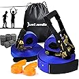 Slackline Kit Slakcline Longer 60ft with Tree Protectors Arm Trainer and Carry Bag,Slack Lines for Backyared for Kids and Adults
