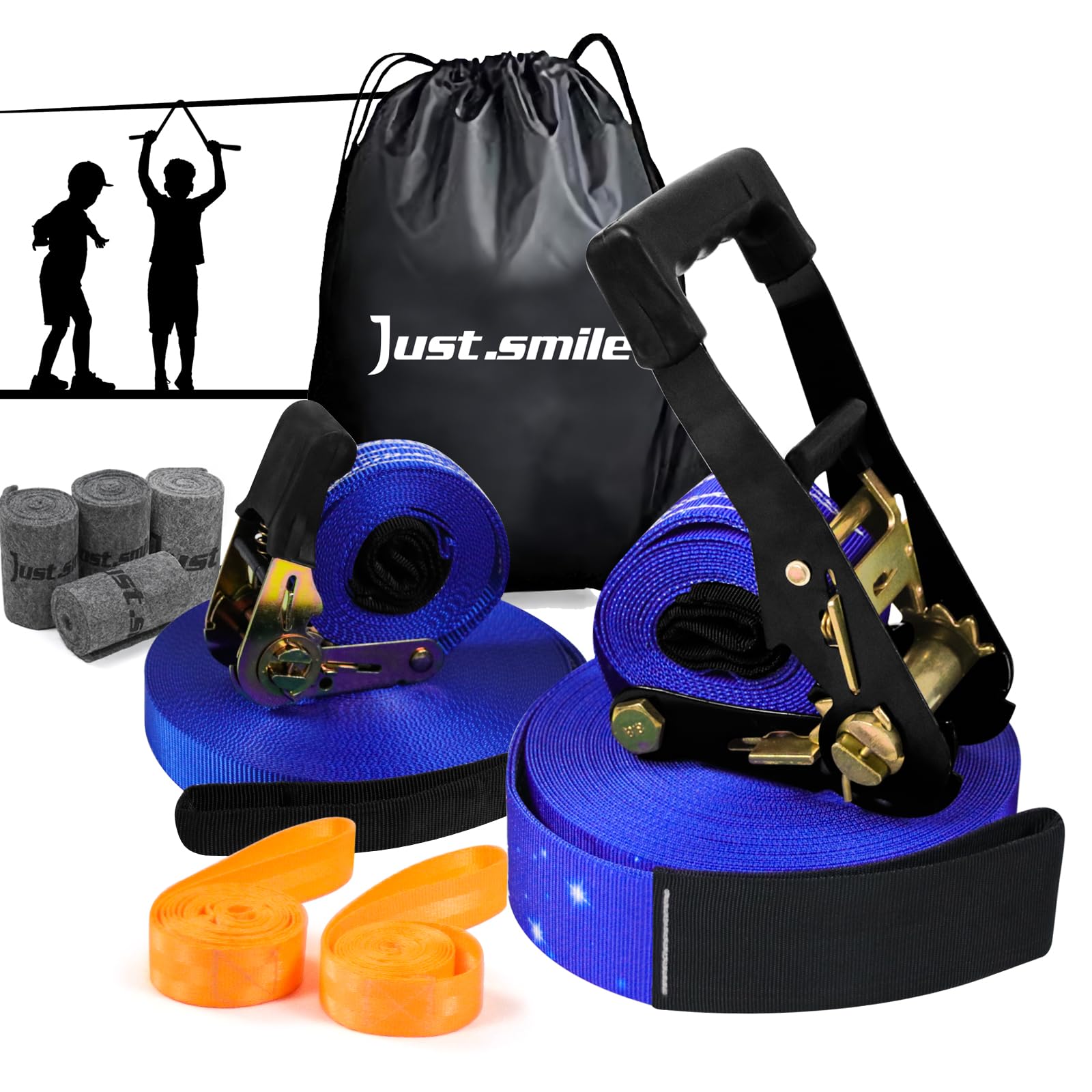 Photo 1 of Slackline Kit Slakcline Longer 60ft with Tree Protectors Arm Trainer and Carry Bag,Slack Lines for Backyared for Kids and Adults