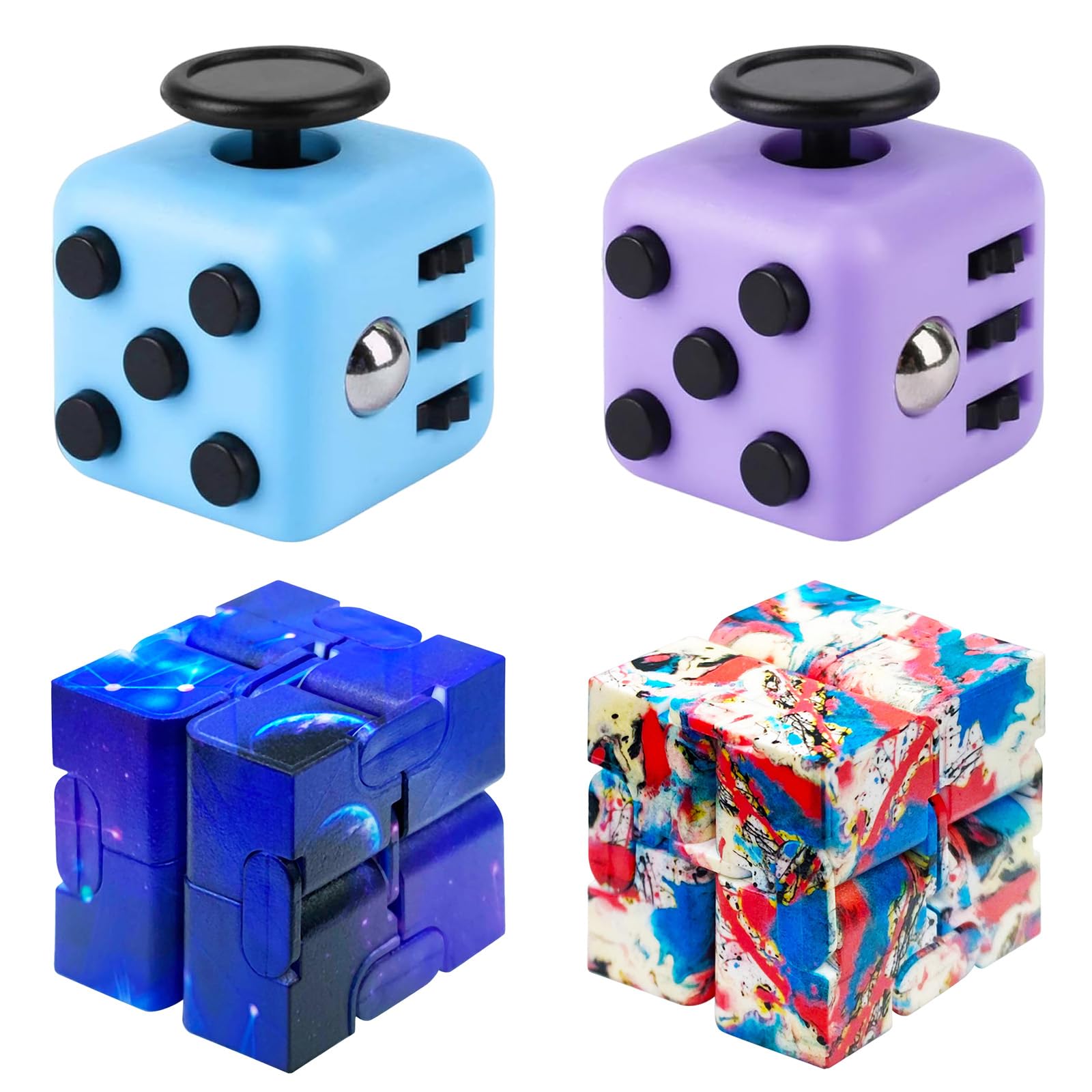 4PCS Fidget Cube,infinity Cube,fidget Cubes for Kids, with 6 Different Functions, Bring You Different Pleasures and Are Suitable for Classrooms, Offices and Homes.