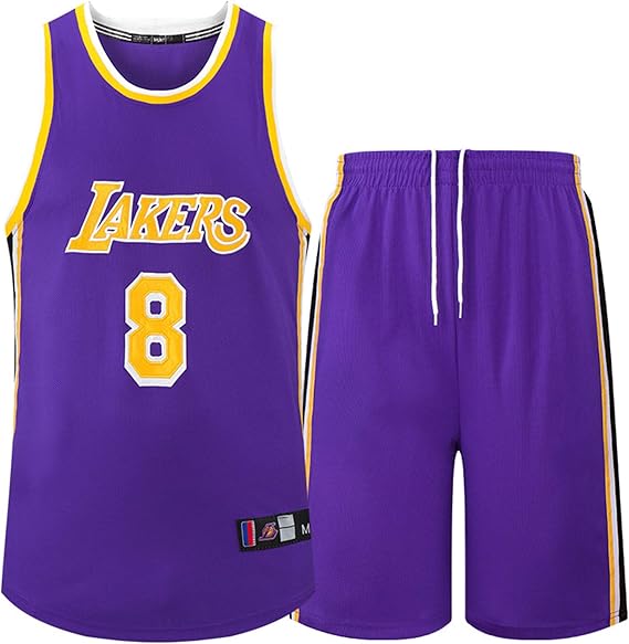 XJIANQI Lakers 8 baloncesto cuello redondo Jersey, chaleco deportivo