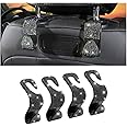 Moly Magnolia Bling Car Seat Headrest Hooks, 4PCS Handcrafted Rhinestones Seat Hanger Organizer for Handbag Purse Scarf, Universal for Cars, Auto Interior Accessories for Women Men (Black)