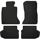 Matericuo Car Floor Mats Custom Fit for BMW 5 Series F10 2011-2016 Full Black Rubber Auto Liner Mats All Weather Protection Heavy Duty Odorless