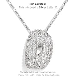 KissYan Bubble Letter Necklace Silver, White Gold