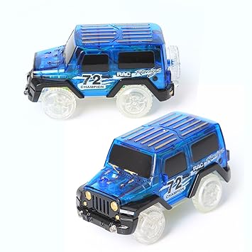 glow in the dark car set