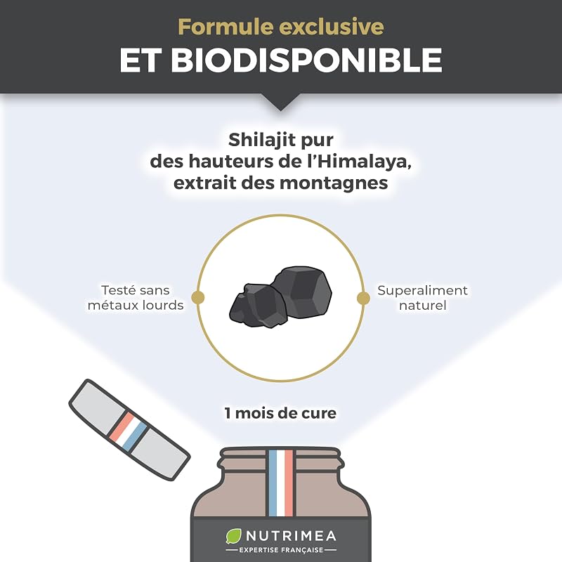 Shilajit | 2500 mg | 100% Pure | Extrait 5:1 Titré à 50% en Acide Fulvique