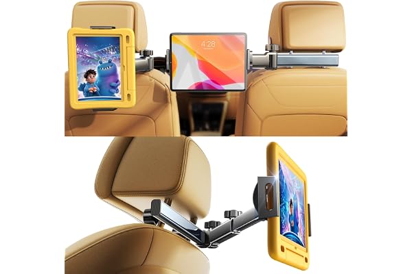 LISEN for iPad Holder Car Road Trip Essentials Travel Activities for Toddler Kids Gifts, Car Accessories for Women Moms Truck Interior 3in1 Tablet Holder for Back Seat Car Camping Headrest Organizer
