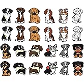 AELUUAKE 24Pcs Silicone Dogs Beads for Jewelry Making Cute Animal Silicone Focal Beads Dog Shaped Rubber Bead Bulk Flat Loose Spacer Bead for DIY Crafts Beaded Pens Keychain Bracelet Necklace Lanyard