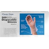Clean Ones Disposable Food-Safe Poly Gloves, One Size, 2000 Count
