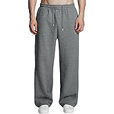 Susclude Mens Fleece Lined Baggy Sweatpants Wide Leg Mediumweight Comfy Lounge Slacks Loose Fit Track Pants Spring