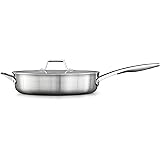 Calphalon Saute Pan with Lid, 5 QT, Silver