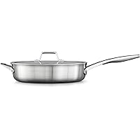 Calphalon Saute Pan with Lid, 5 QT, Silver