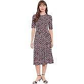 London Times Womens Elegant Half-Sleeve Mid-Calf Work Dresses for Women