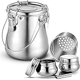 Skybooly 2 Pcs Paint Brush Cleaner Set Airtight Stainless Steel Double Dipper Palette Cup Portable Paint Brush Washer Holder for Oil Cleaner Kits (Large)