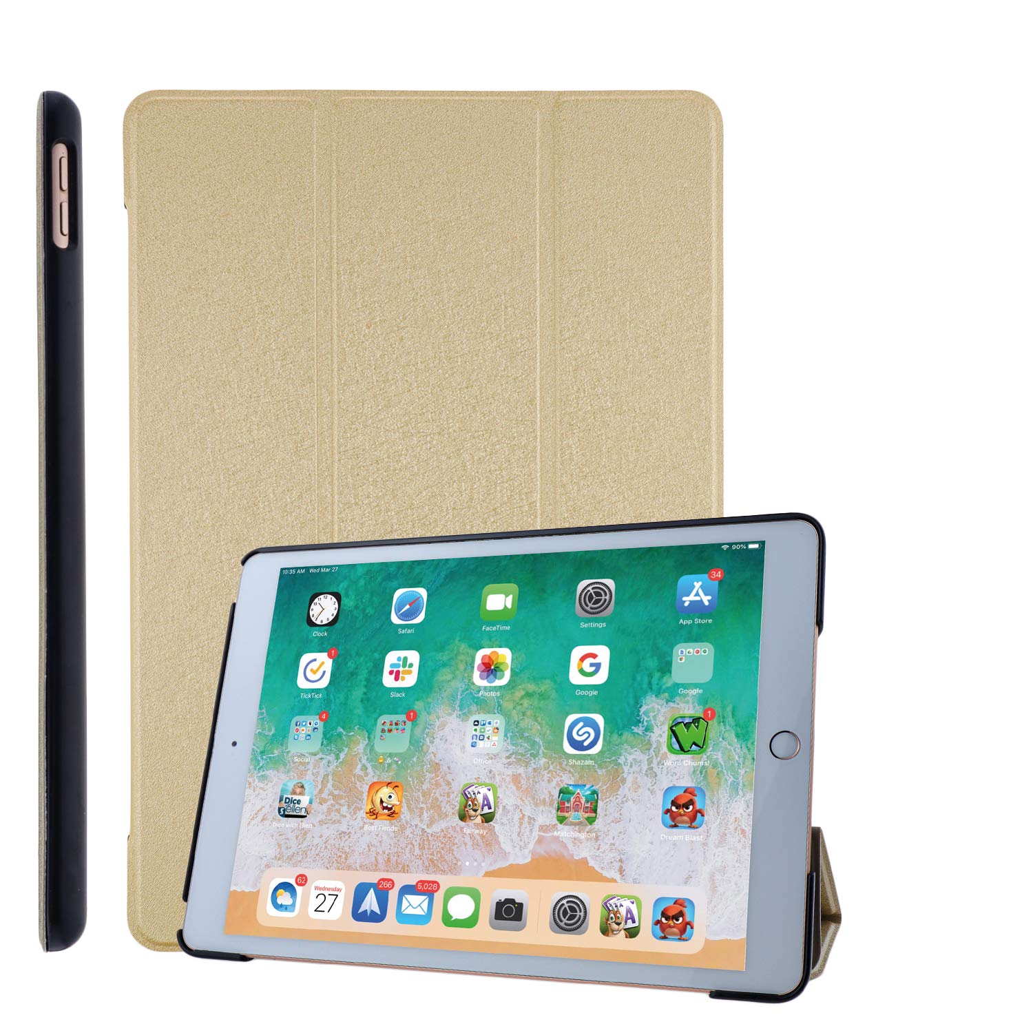COOVY® Ultra Slim Cover for Apple iPad 10.2 (Model 2019) Smart Protective Cover Case Cover with Standing function and Auto Sleep/Wake up I gold