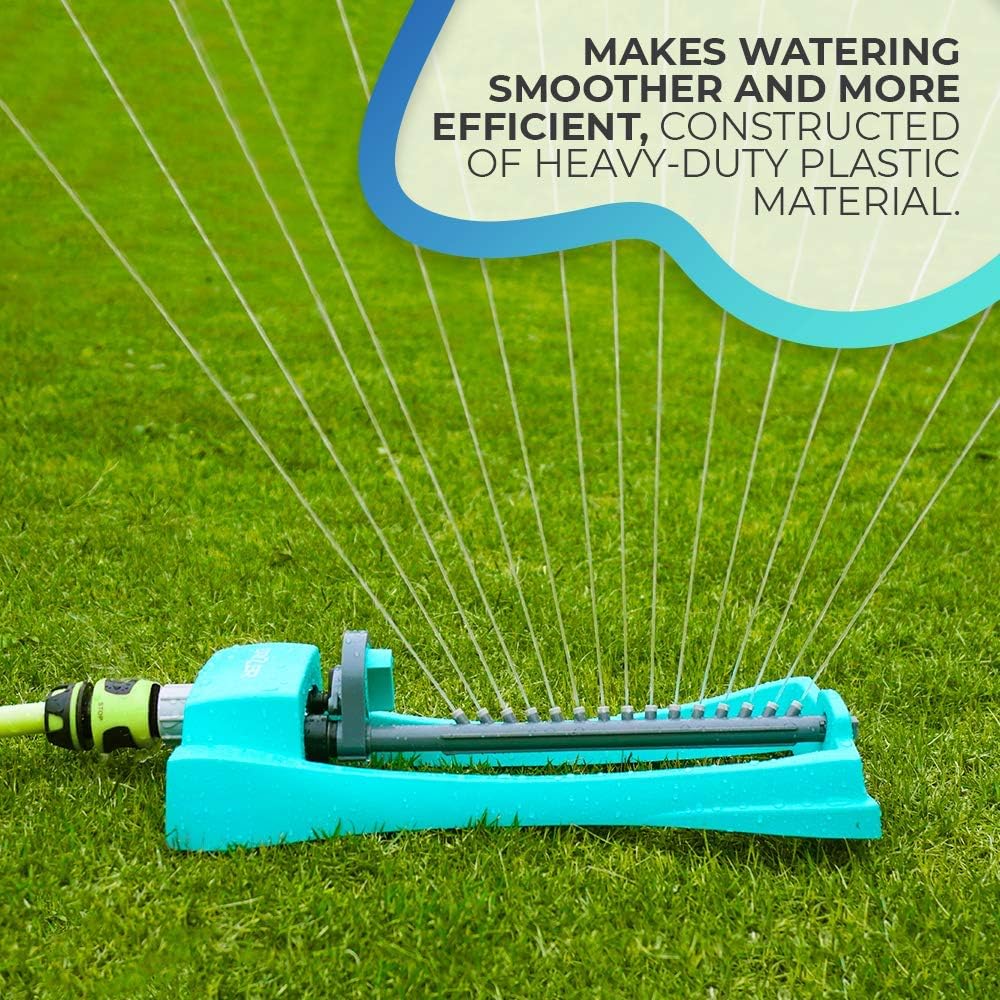 Brizer Oscillating Lawn Sprinkler, Waters 3, 000 ft. of Lawn Care, Water Hose for Grass, Sprinkler for Yard, Sprinklers Oscillating, Garden Hose Nozzle, Water Sprinkler for Lawns (Aqua) : Garden & Outdoor