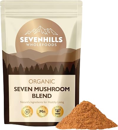 Sevenhills Organic 7 Mushroom Blend Powder 200g - Lion's Mane, Reishi & More