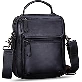 IVTG Genuine Leather Messenger Bag for Men Sling Purse Crossbody Shoulder Bags Satchel for Work Business Handbags