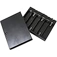 E-outstanding 9V Battery Holder 6X 1.5V AA Battery Storage Case Black Box with ON/Off Switch and Wire Leads