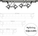 Harrms Harms Double Curtain Pole Black Extendable 76-222 cm Eyelet Rod view 4