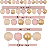 Gyufise 30Pcs Ball Cake Toppers Colorful Pearl Round Picks Apricot Gold Brown view 2