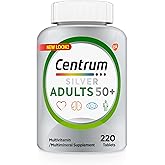 Centrum Silver Multivitamin for Adults 50 Plus, Multivitamin/Multimineral Supplement, Vitamin D3, B Vitamins, Gluten Free, Non-GMO Ingredients, Supports Memory and Cognition in Older Adults - 220 Ct