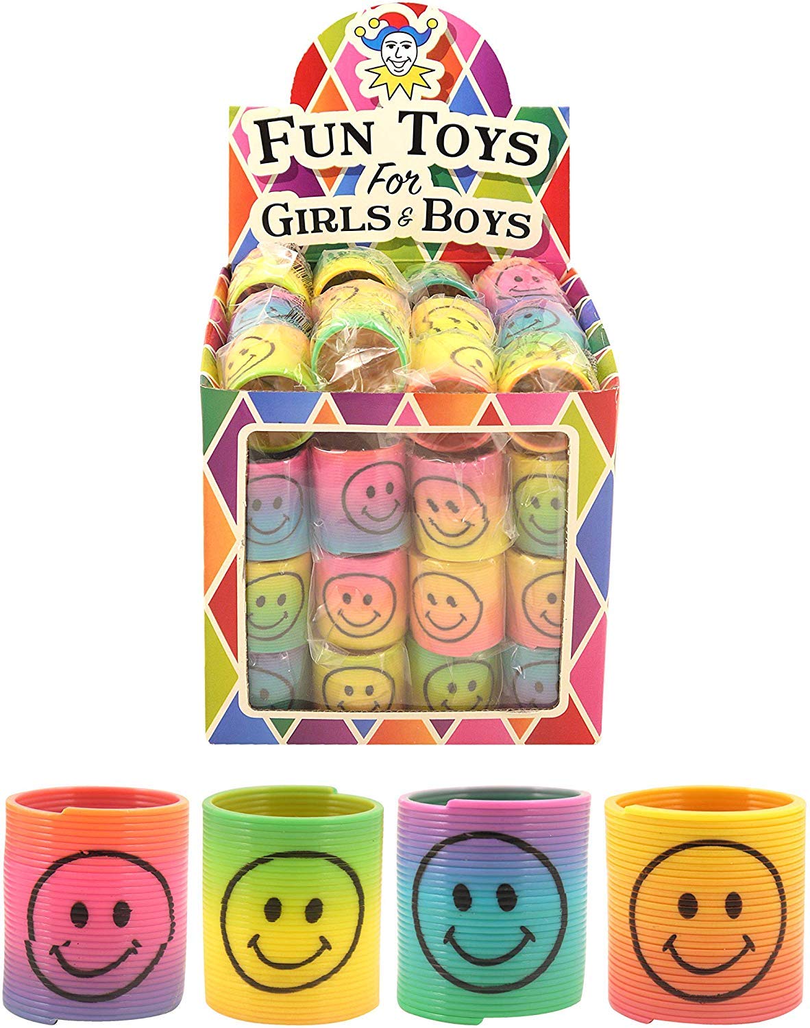 24 x Mini Smiley Springs - Party Bag Fillers